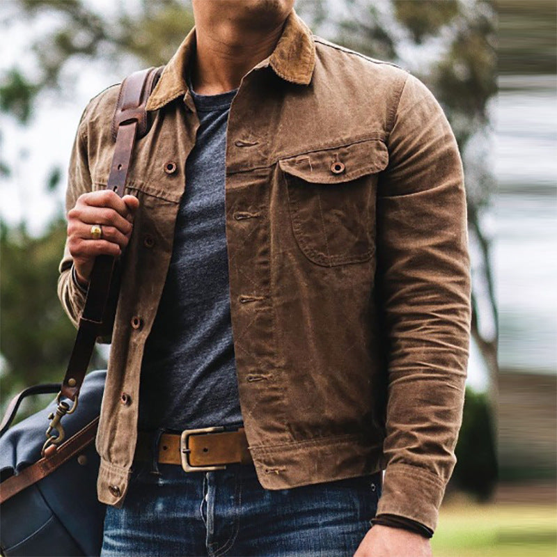 Men’s Casual Jacket – Structured Fit – Button-Up – Turn-Down Collar