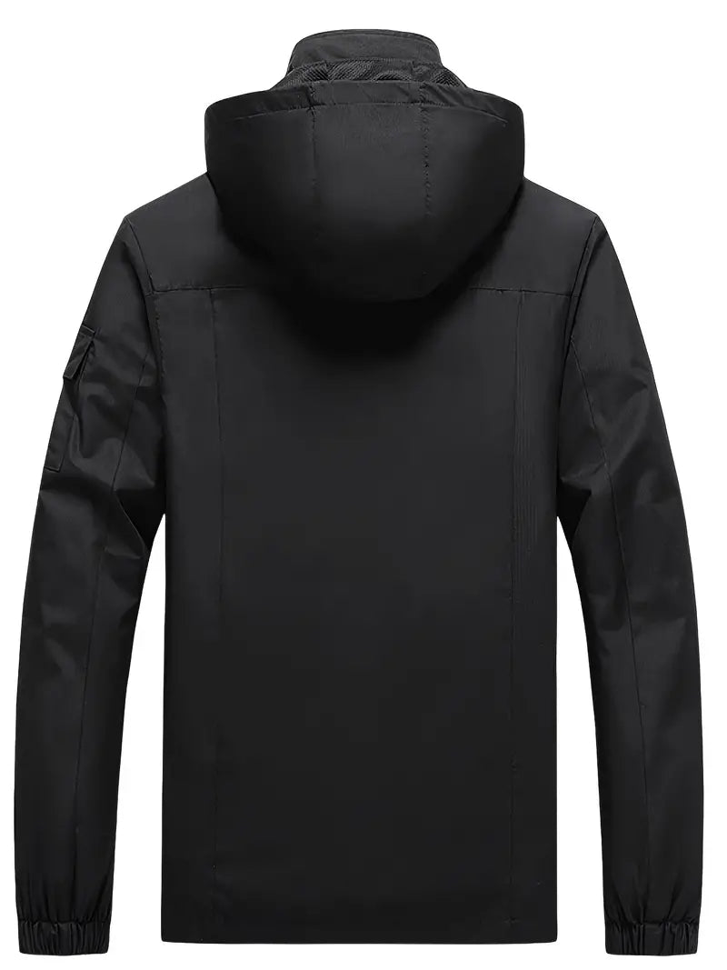 Men's Outdoor Jacket - Waterproof & Windproof - Hooded - Multi-Pocket - Full Zip