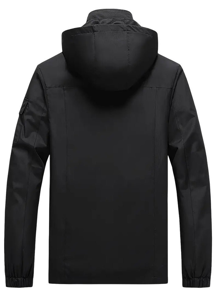 Men's Outdoor Jacket - Waterproof & Windproof - Hooded - Multi-Pocket - Full Zip