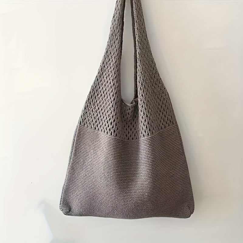 Women's Chic Boho Crocheted Beach Tote Bag - Versatile Summer Style