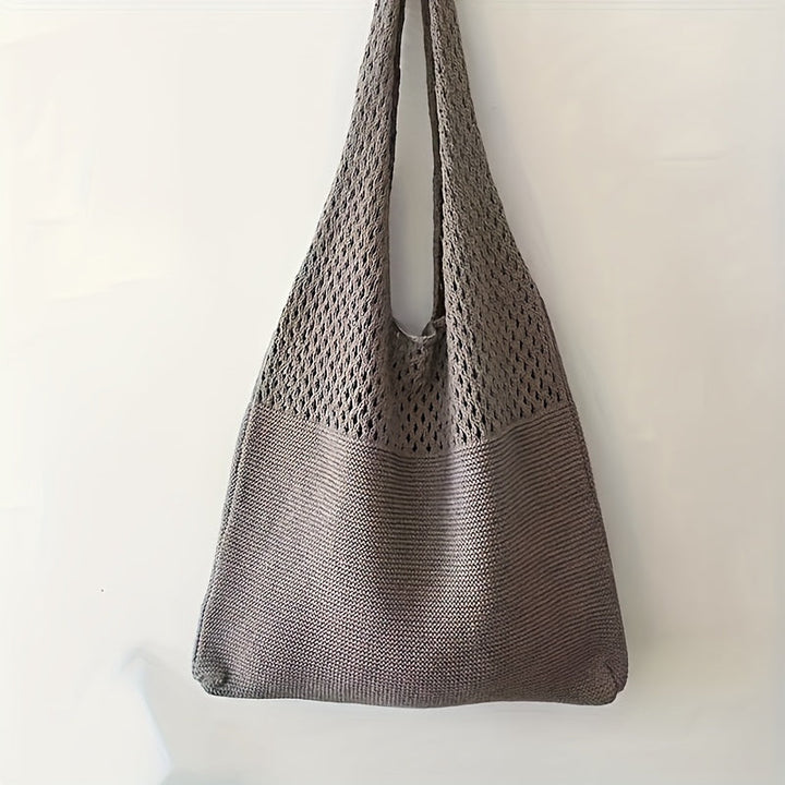 Women's Chic Boho Crocheted Beach Tote Bag - Versatile Summer Style