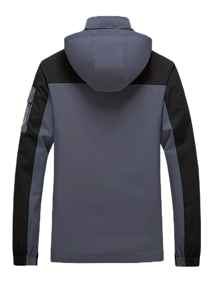 Men's Outdoor Jacket - Waterproof & Windproof - Hooded - Multi-Pocket - Full Zip