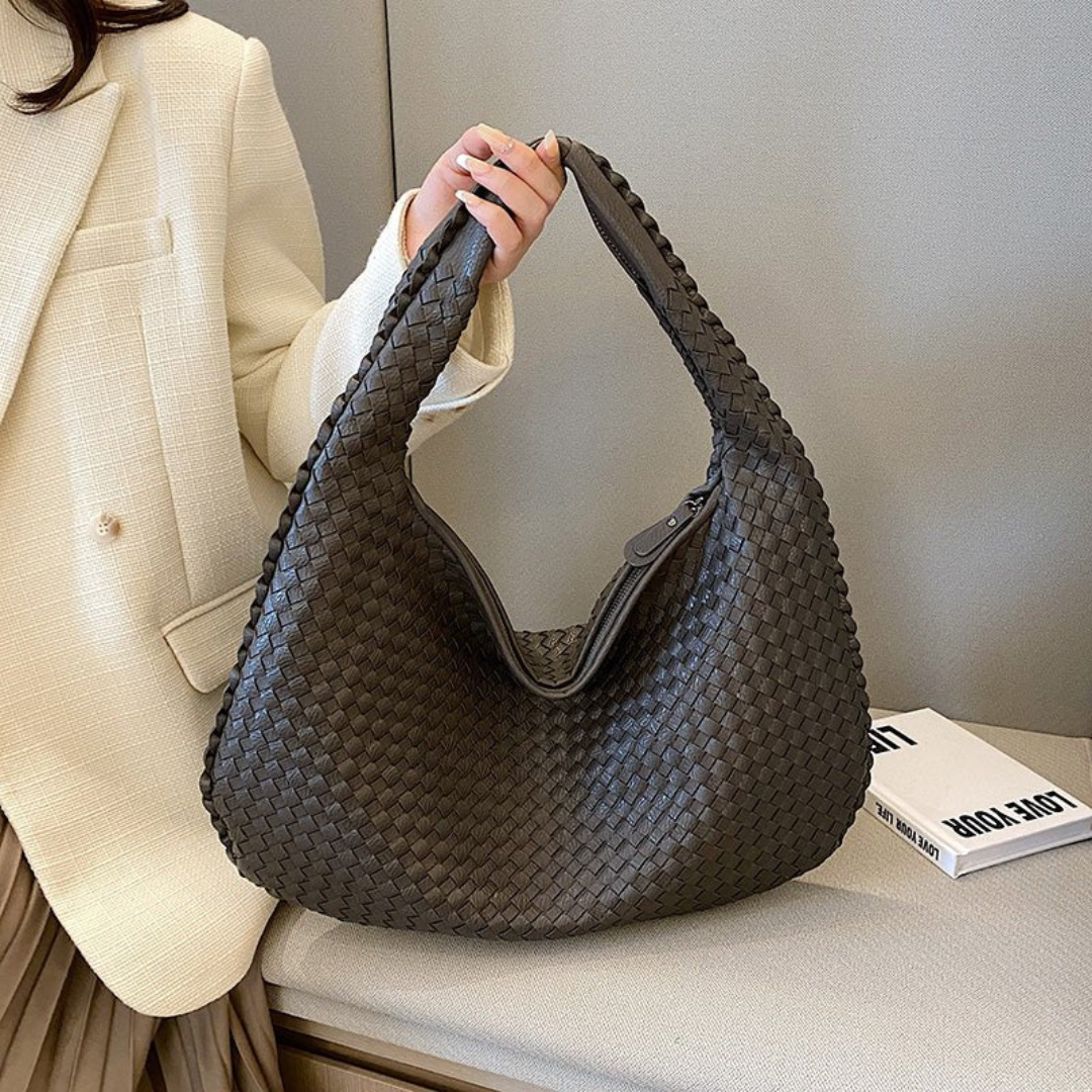 Women's Braided Hobo Shoulder Tote Bag - Elegant Spacious Versatile