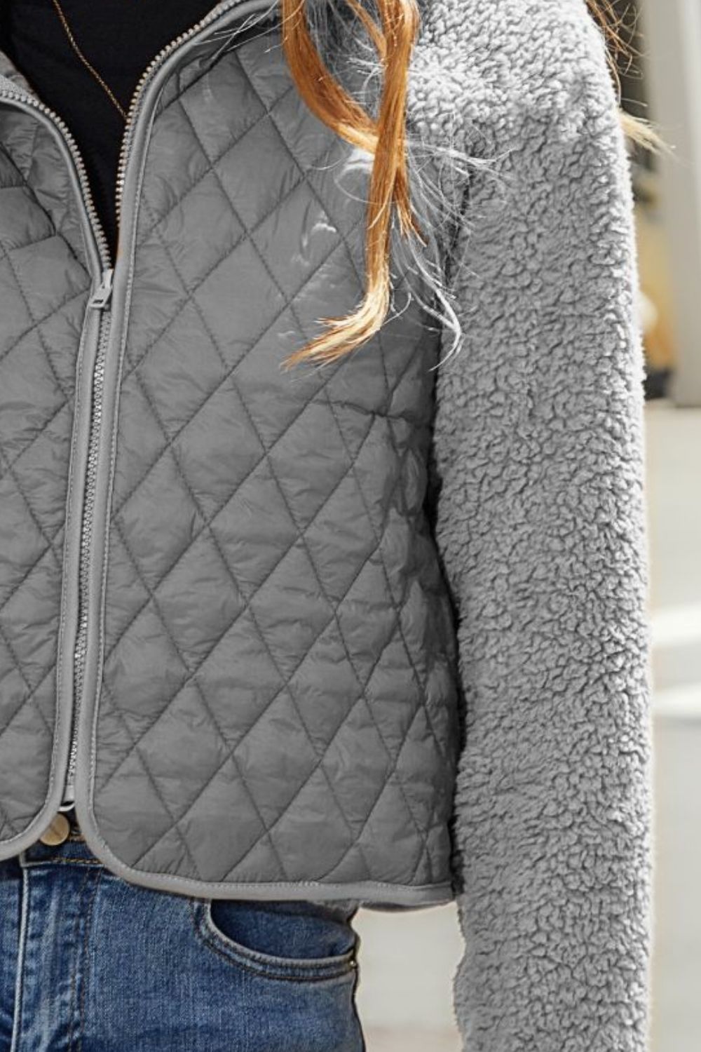 Women's Quilted Jacket - Sherpa Lined - Zip Closure - Warm & Stylish Outerwear