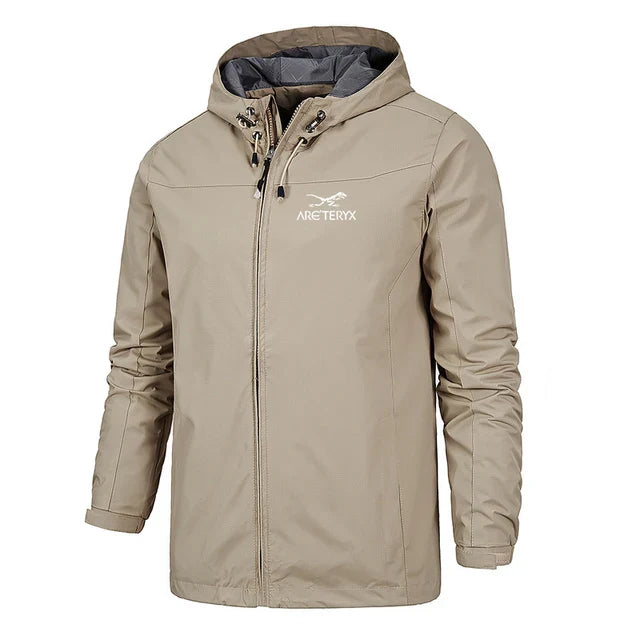Men’s Hooded Windbreaker - Lightweight Zip-Up Jacket - Water-Resistant Casual Outerwear