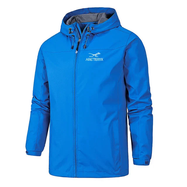 Men’s Hooded Windbreaker - Lightweight Zip-Up Jacket - Water-Resistant Casual Outerwear