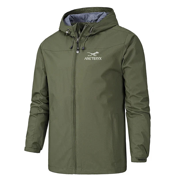Men’s Hooded Windbreaker - Lightweight Zip-Up Jacket - Water-Resistant Casual Outerwear