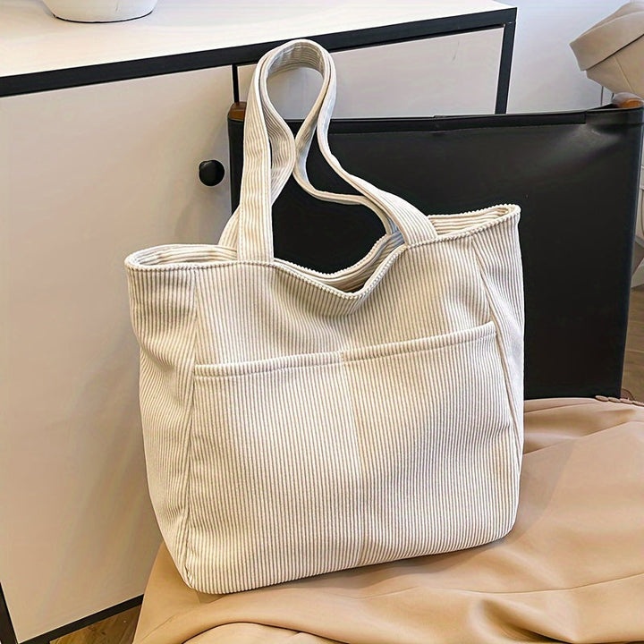 Women's Khaki Spacious Tote Bag - Versatile Everyday Style
