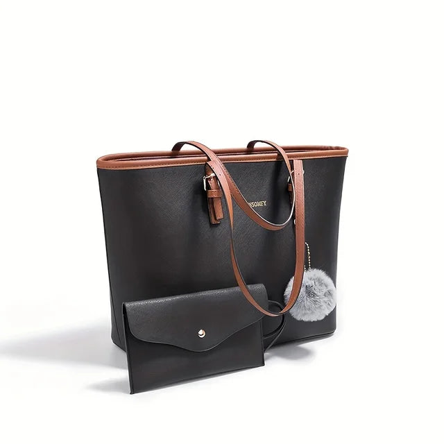 Women's Elegant Large Capacity Tote Shoulder Bag - Versatile Everyday