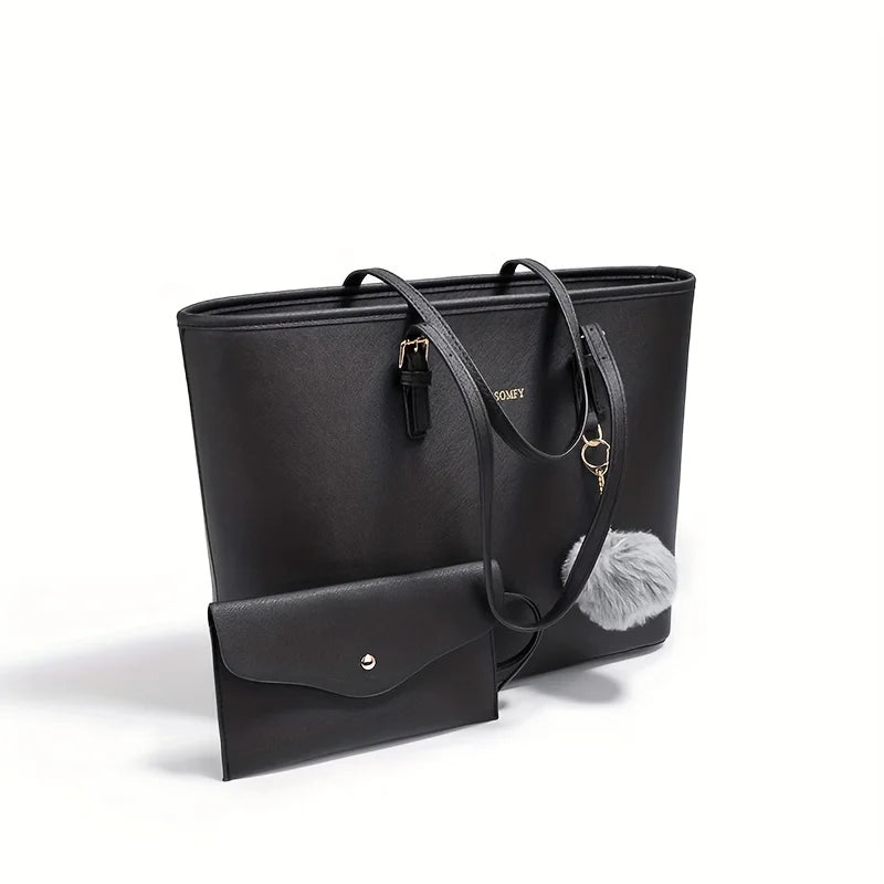 Women's Elegant Large Capacity Tote Shoulder Bag - Versatile Everyday