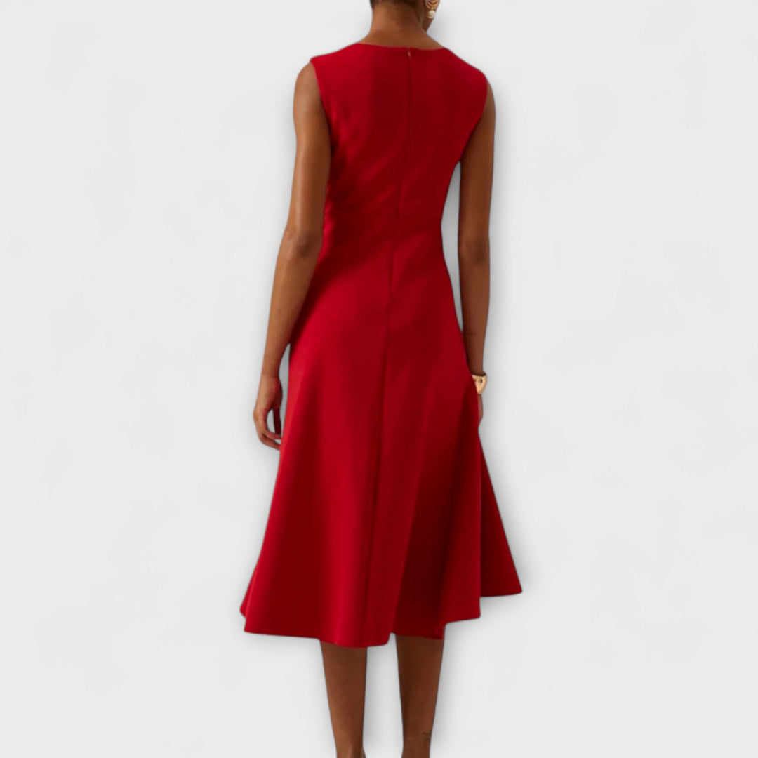 Victoria™ – Draped Asymmetrical Midi Dress