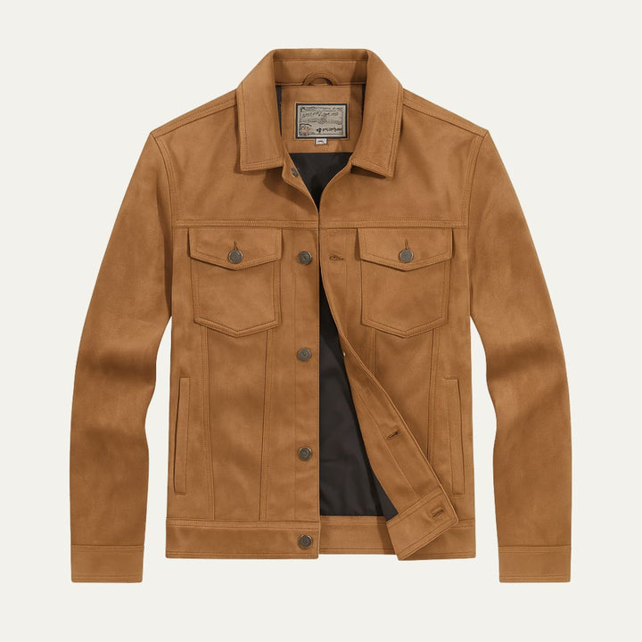 The Vintage Suede Cargo Jacket for Men — Lightweight Outdoor Style