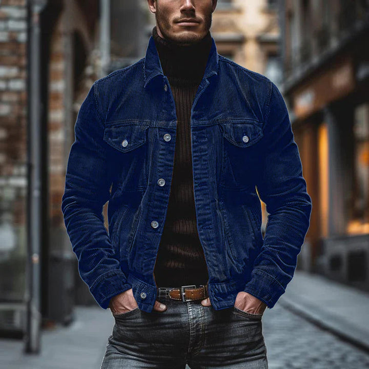 Men’s Jacket – Structured Fit – Lapel Collar – Buttoned Front – Chest Pockets