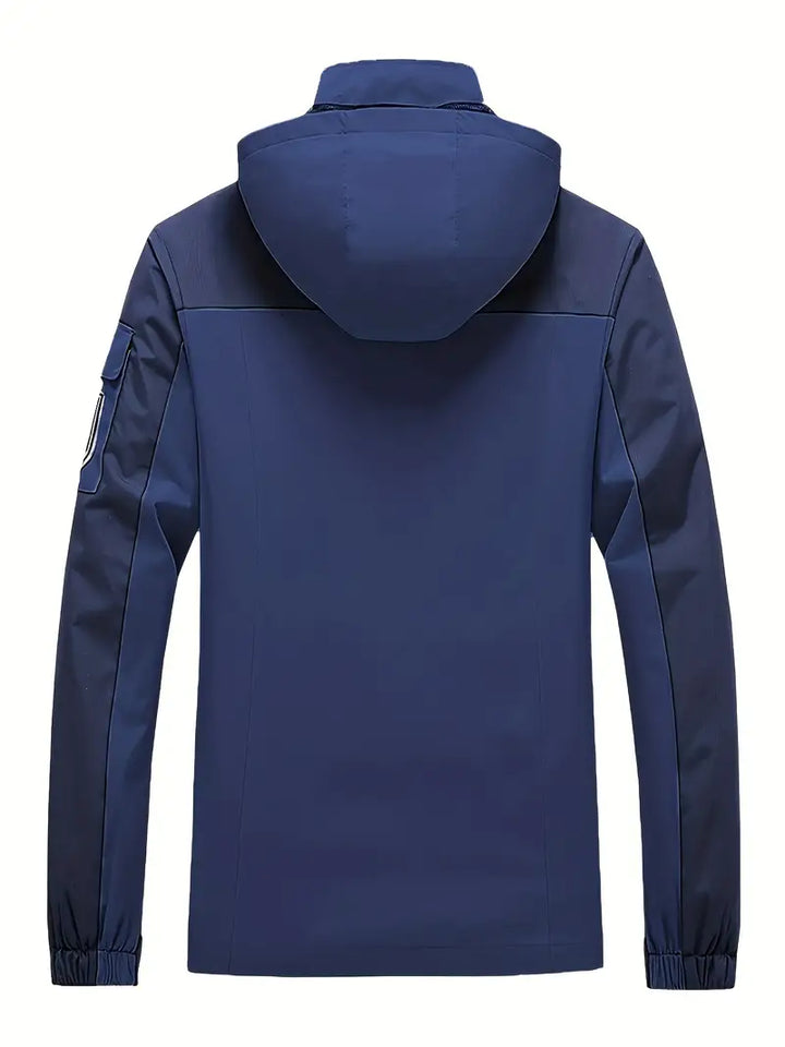 Men's Outdoor Jacket - Waterproof & Windproof - Hooded - Multi-Pocket - Full Zip