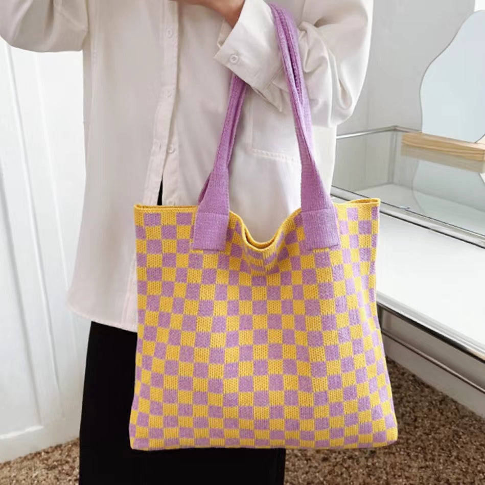 Women's Crocheted Tote Bag - Stylish Handmade Spacious Durable