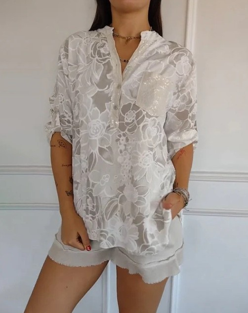 Nancy – Printed Button-Up Shirt