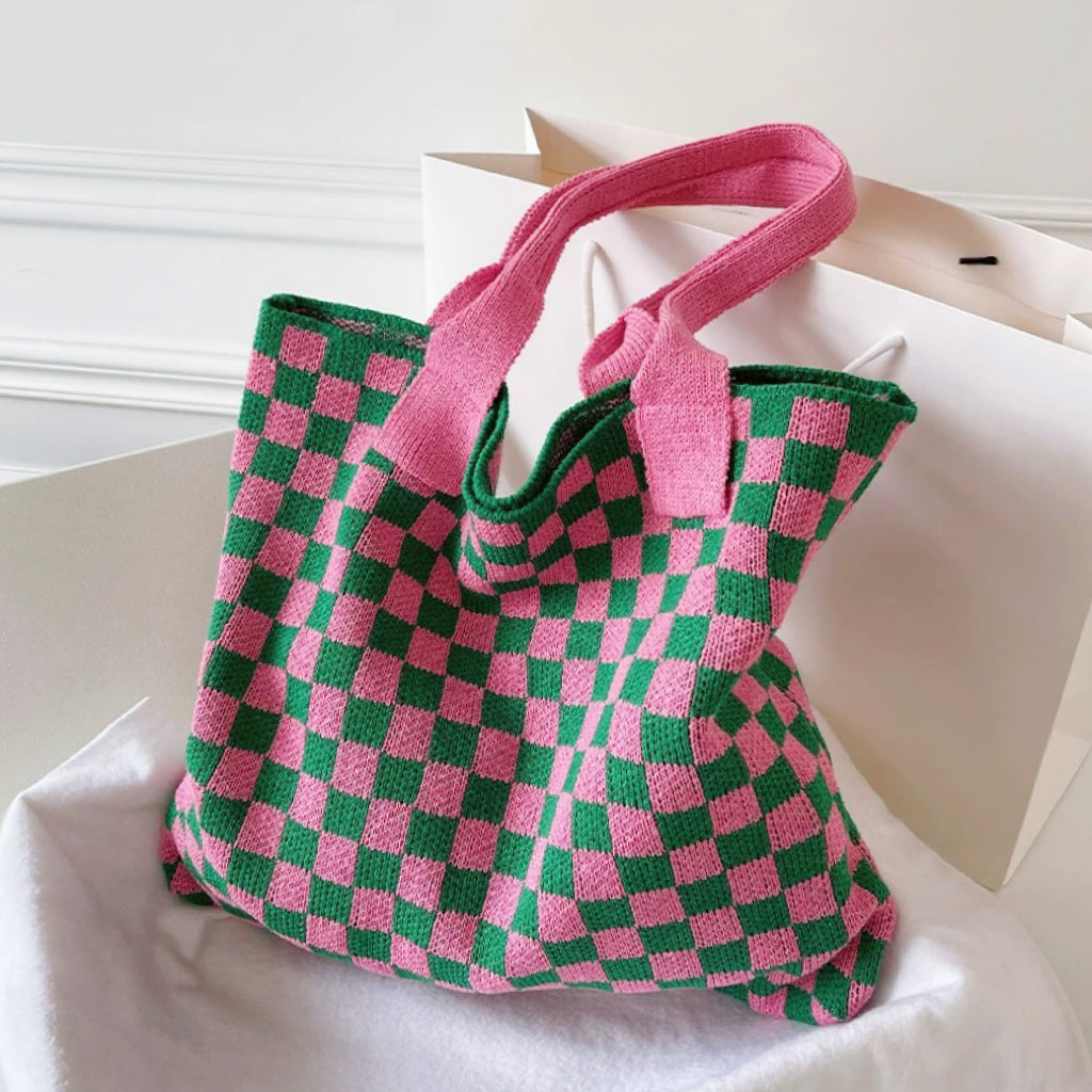 Women's Crocheted Tote Bag - Stylish Handmade Spacious Durable