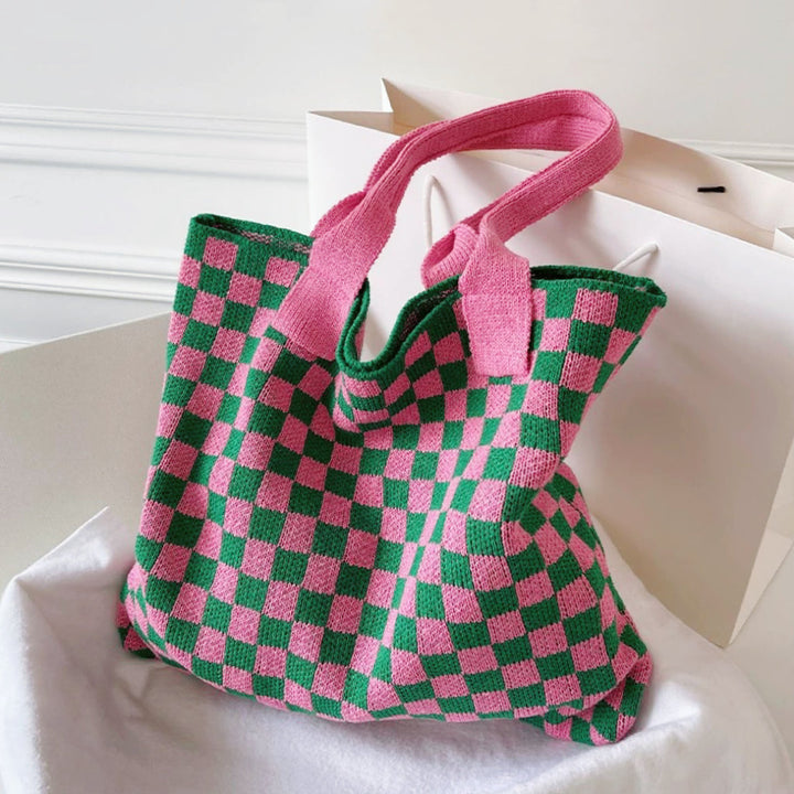 Women's Crocheted Tote Bag - Stylish Handmade Spacious Durable
