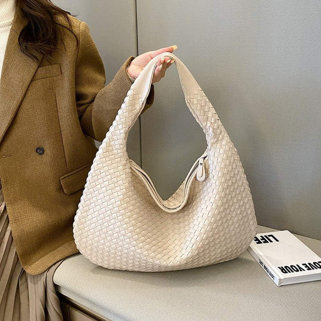 Women's Braided Hobo Shoulder Tote Bag - Elegant Spacious Versatile
