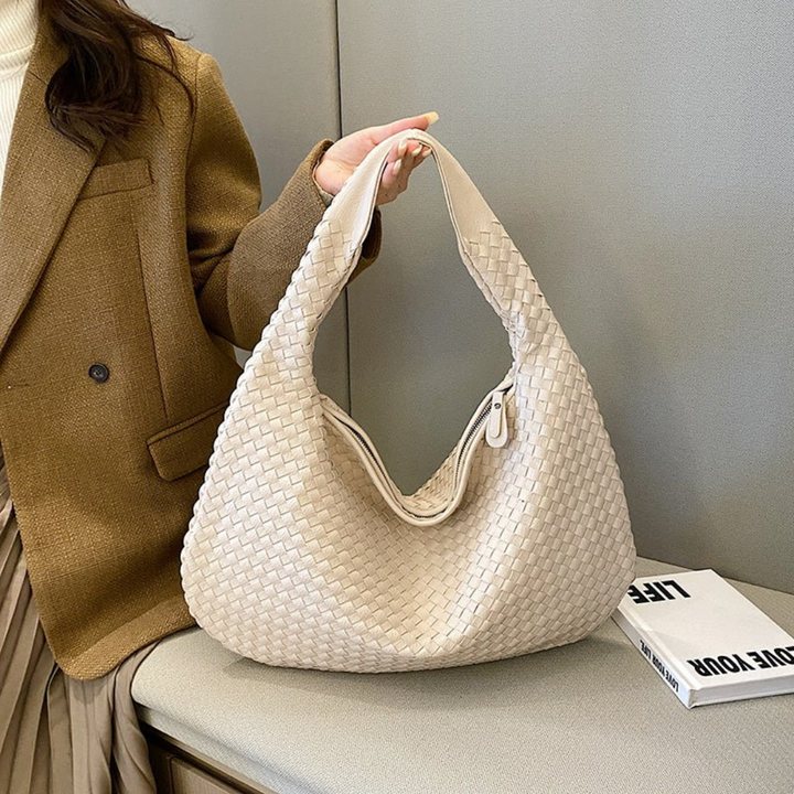 Women's Braided Hobo Shoulder Tote Bag - Elegant Spacious Versatile