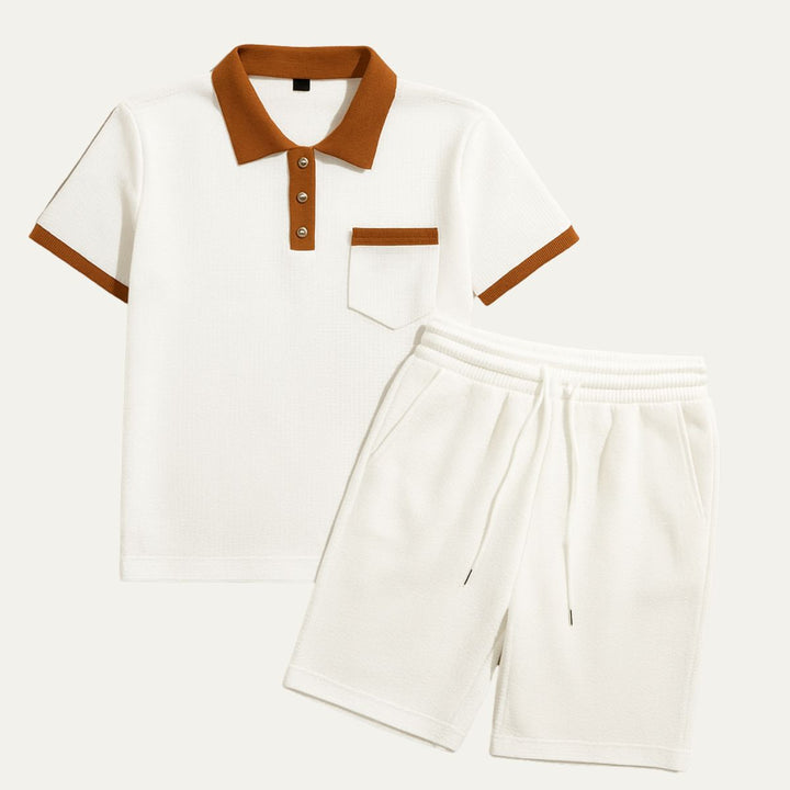 The Capri Cotton Set – Vintage Polo & Shorts Co ord for Men