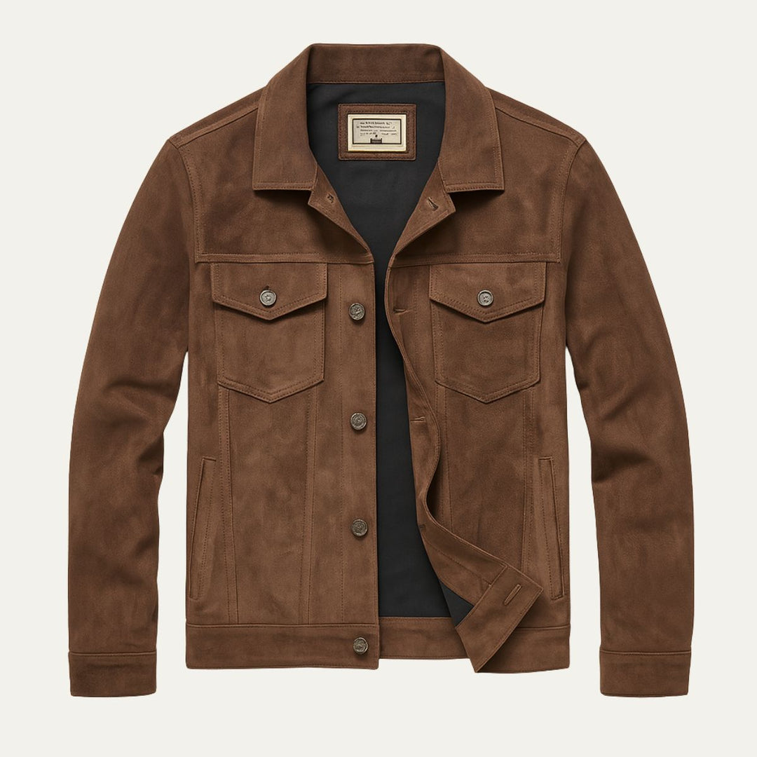 The Vintage Suede Cargo Jacket for Men — Lightweight Outdoor Style
