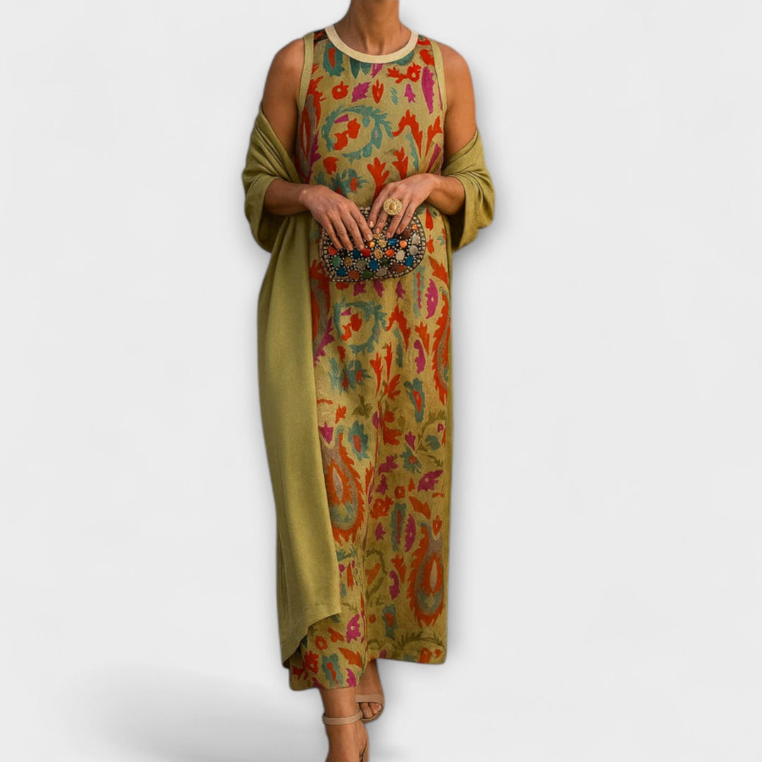 Raffaella – Elegant Long Dress with Matching Stole