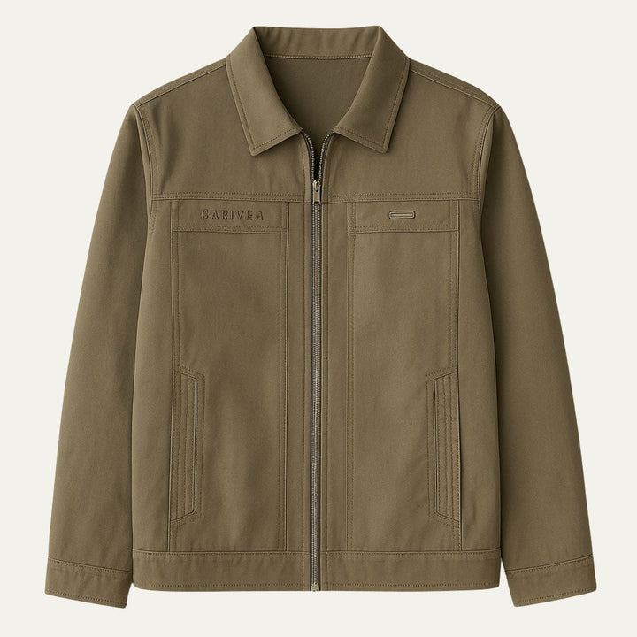 The Fairford Harrington Cotton Jacket with Zip Front for Men