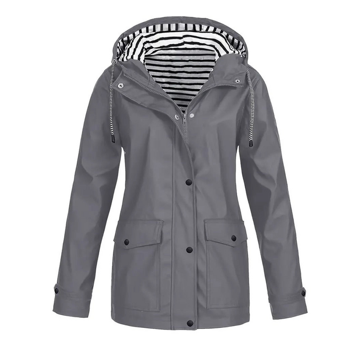 Women’s Raincoat – Relaxed Fit – Adjustable Hood – Mid-Length Outdoor Wear