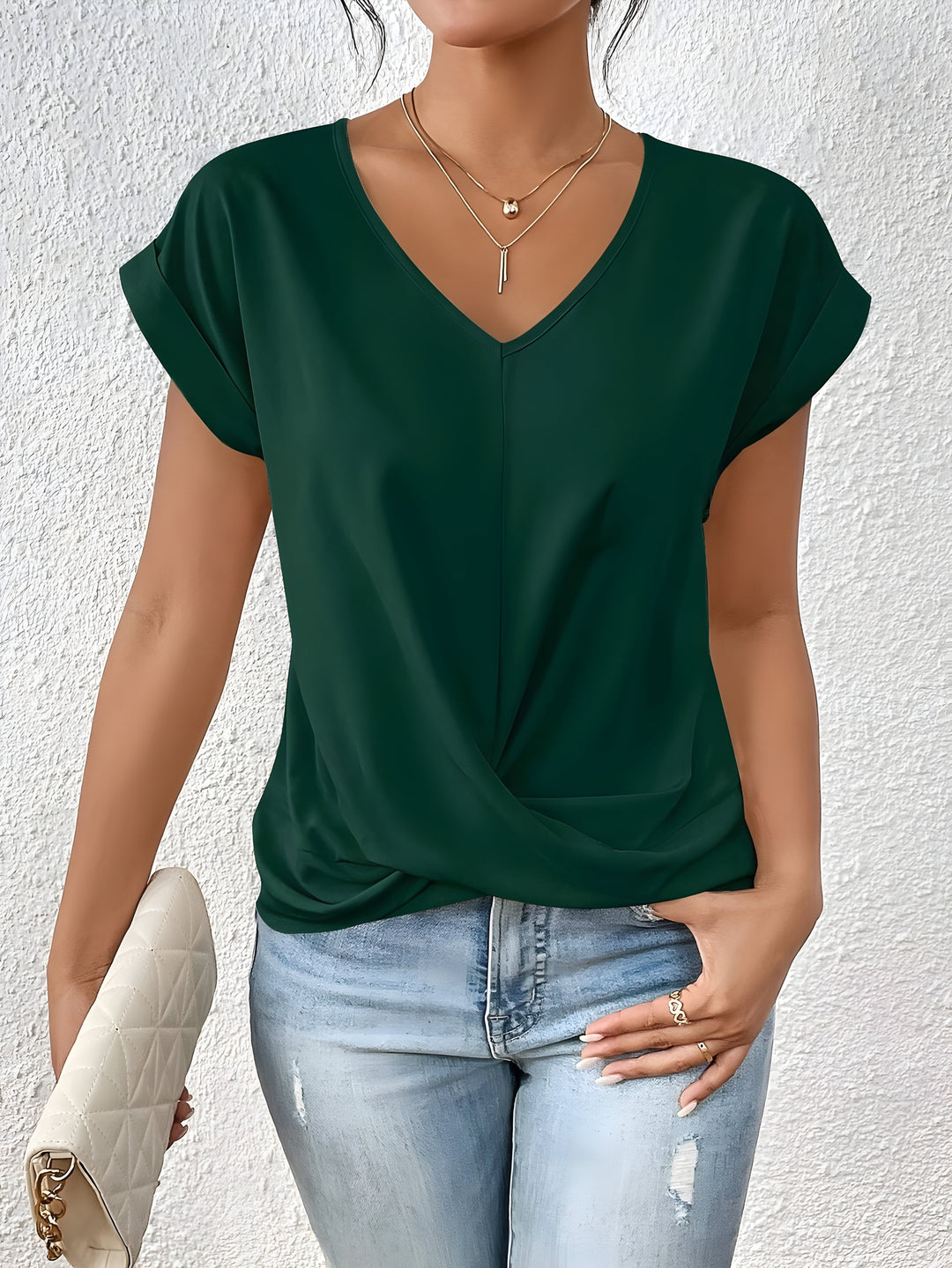 Elizabeth | V-Hals Twist Front Top