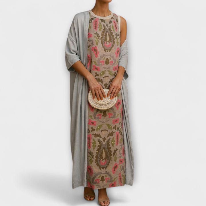 Raffaella – Elegant Long Dress with Matching Stole