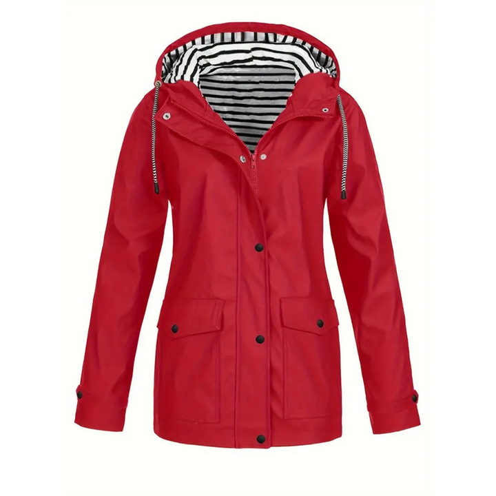 Women’s Raincoat – Relaxed Fit – Adjustable Hood – Mid-Length Outdoor Wear