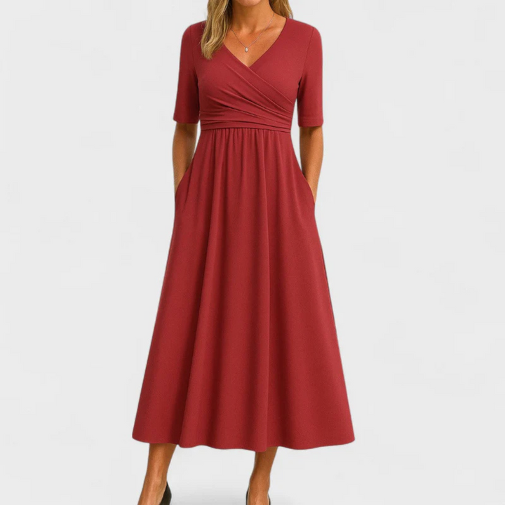 Isabella™ | Crossed dress with short sleeves