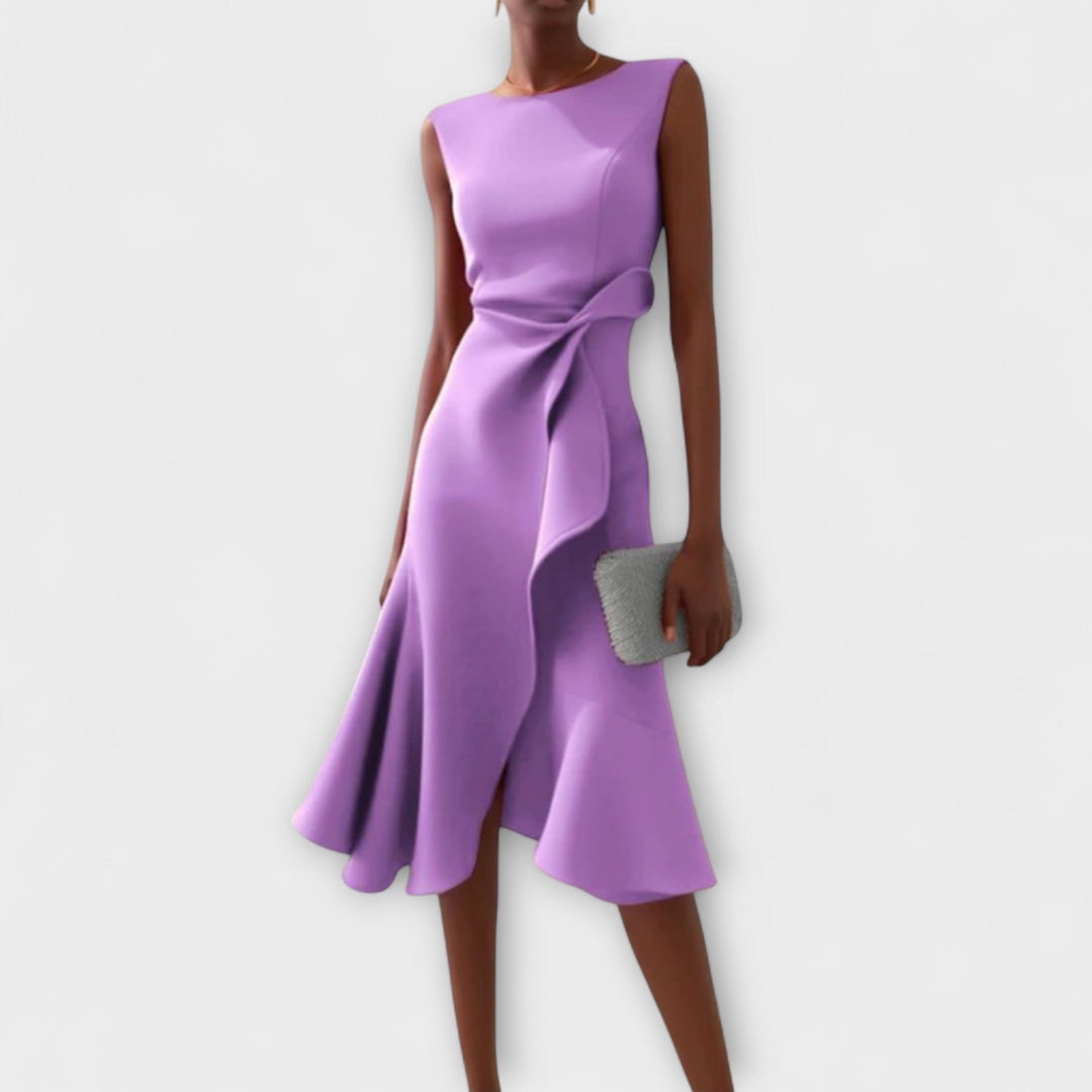 Victoria™ – Draped Asymmetrical Midi Dress