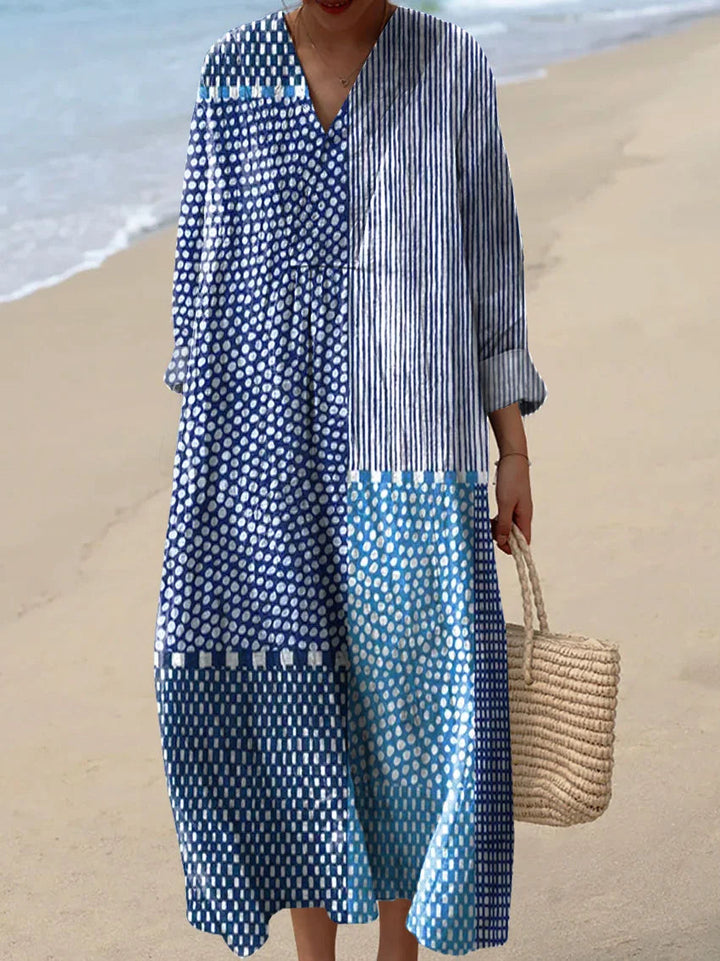 Lily | Women's Vintage Geometric Pattern Art Print Dress