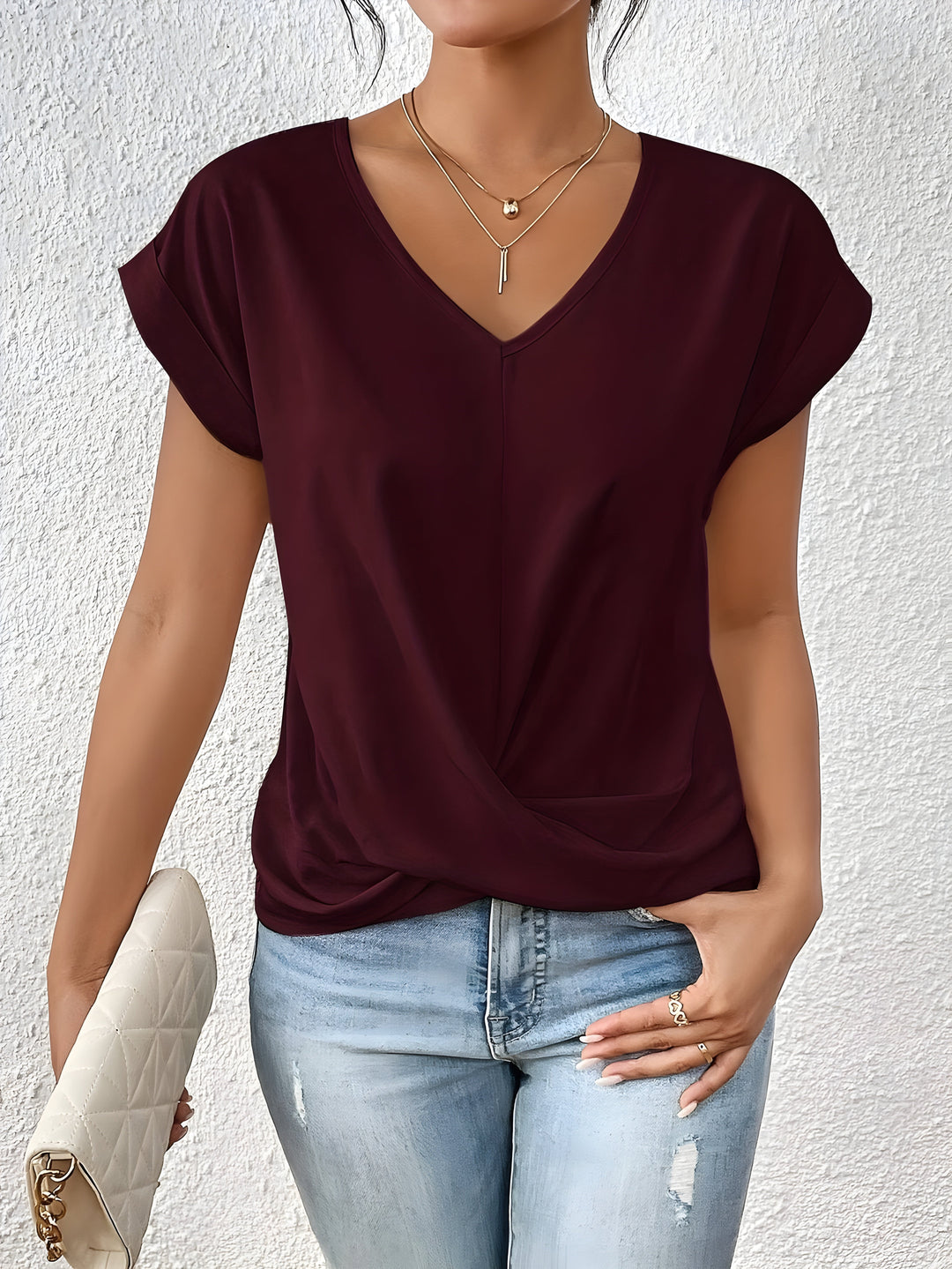 Elizabeth | V-Hals Twist Front Top
