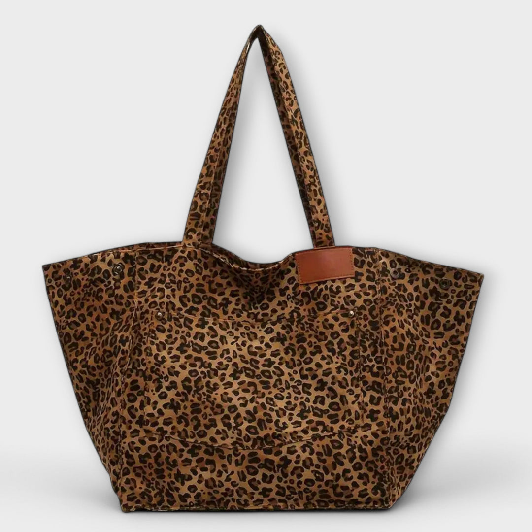 Corbinian - Elegant Leopard Print Canvas Shoulder Bag