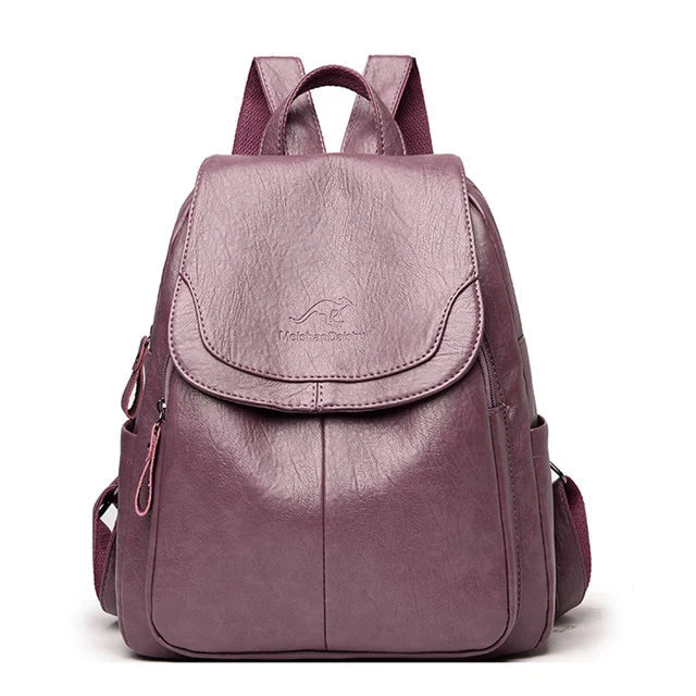 Women's Leather Backpack - Safe Stylish Organised Travel
