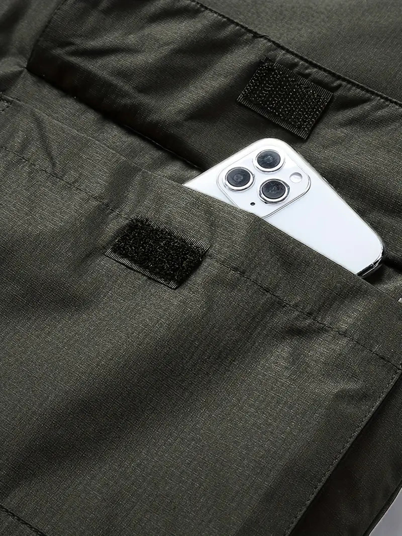 Men's Outdoor Jacket - Waterproof & Windproof - Hooded - Multi-Pocket - Full Zip