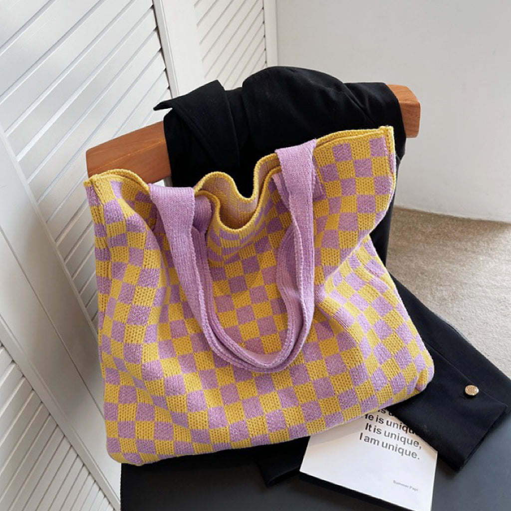 Women's Crocheted Tote Bag - Stylish Handmade Spacious Durable