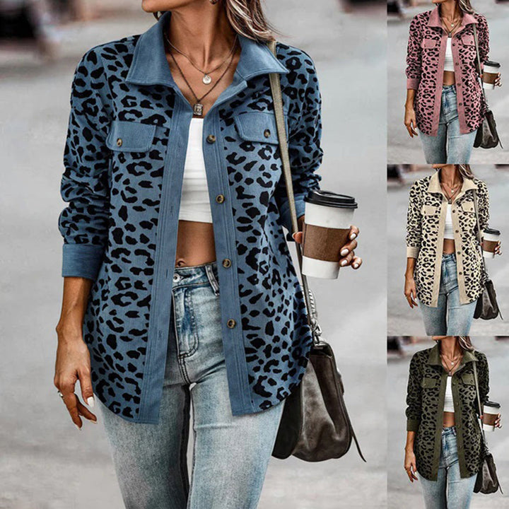 Trendy Leopard Print Jacket with Polyester Blend for Stylish Winter Wear