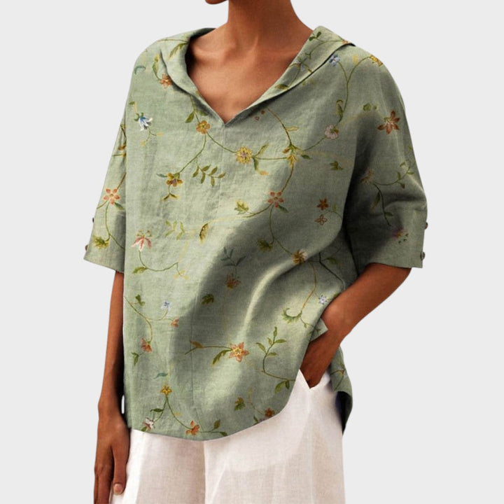 Olivia – Elegant Linen Top