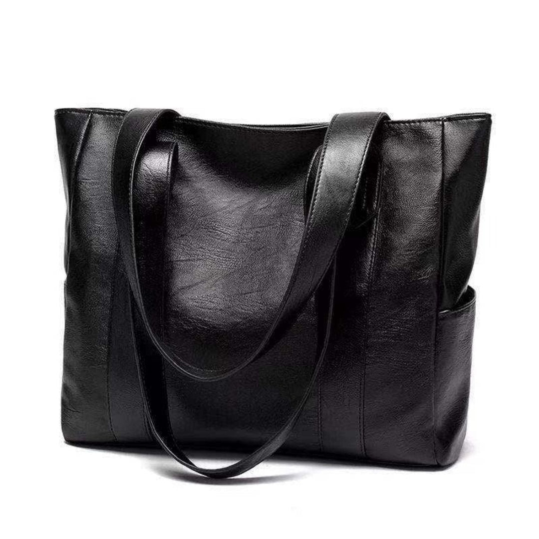 Women's Leather Shoulder Tote Bag - Classic Vintage Large Capacity