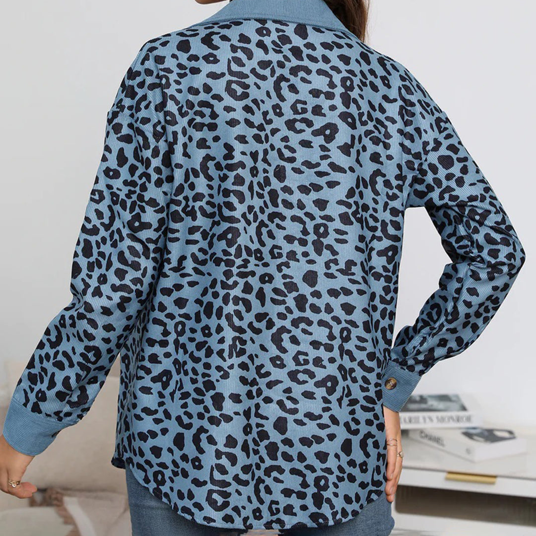 Trendy Leopard Print Jacket with Polyester Blend for Stylish Winter Wear