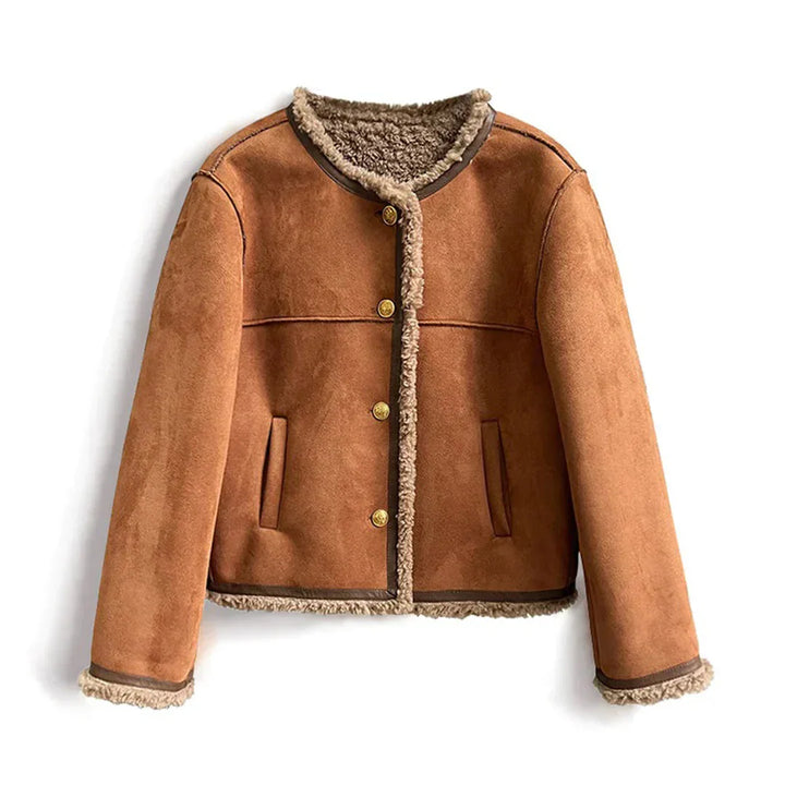 Isabella  Shearling Button Jacket