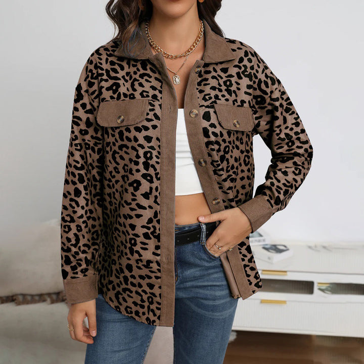 Trendy Leopard Print Jacket with Polyester Blend for Stylish Winter Wear