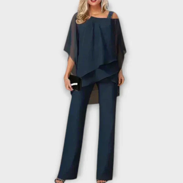 Agnes | Elegant Chiffon Layered Pant Set