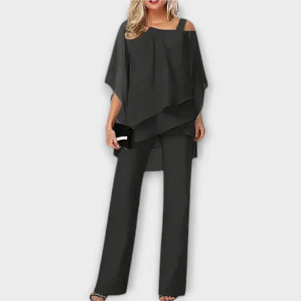 Agnes | Elegant Chiffon Layered Pant Set