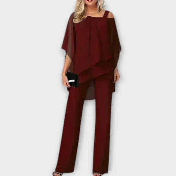 Agnes | Elegant Chiffon Layered Pant Set