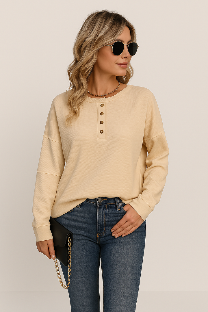 Olivia | Women’s Knit Top – Relaxed Fit – Stylish Long Sleeve Pullover